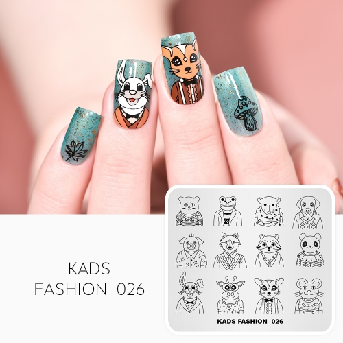 FASHION 026 Nail Stamping Plate Fashion Animals