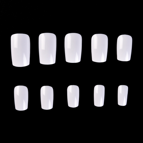 Short Square Traceless Nail Tips 10 Sizes 500pcs/Box