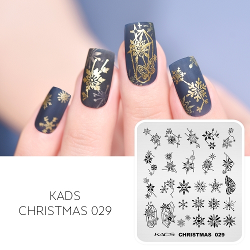CHRISTMAS 029 Nail Stamping Plate Snowflakes & Zodiac & Butterfly & Diamond & Line