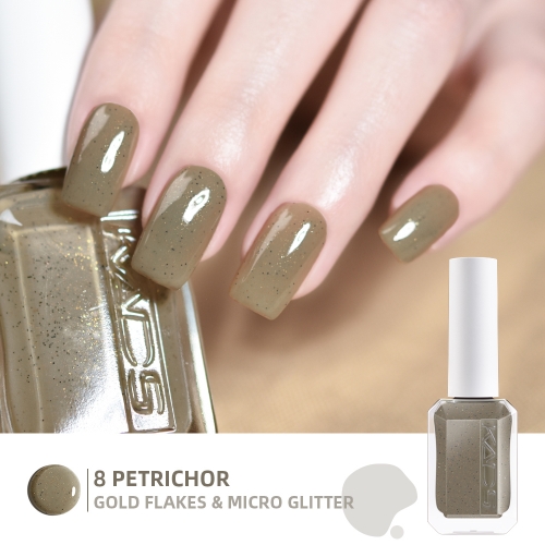 Petrichor Nail Polish Gold Flakes & Micro Glitters