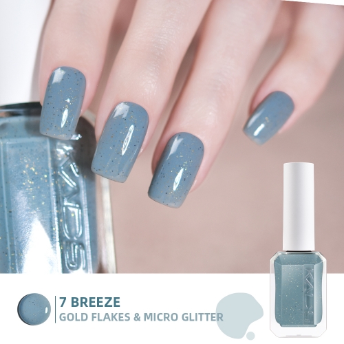 Breeze Nail Polish Gold Flakes & Micro Glitters