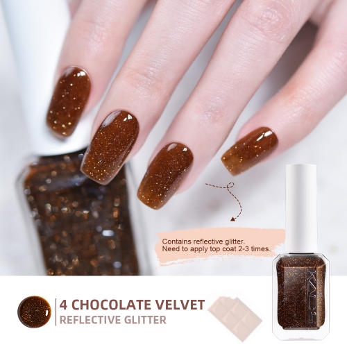 Chocolate Velvet Nail Polish Reflective Glitters