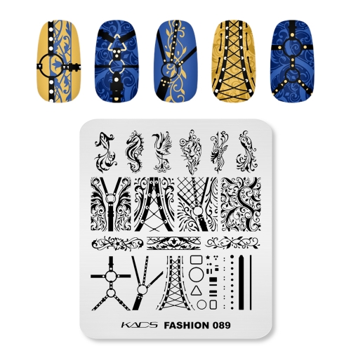 Fashion 089 Nail Stamping Plate Chain & Pattern