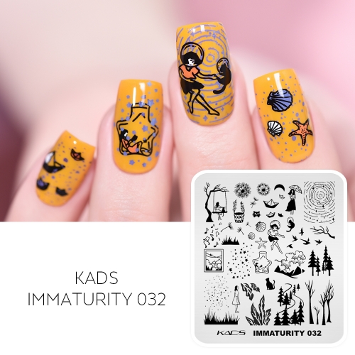 Immaturity 032 Nail Stamping Plate Dream & Forest & Star & Girl