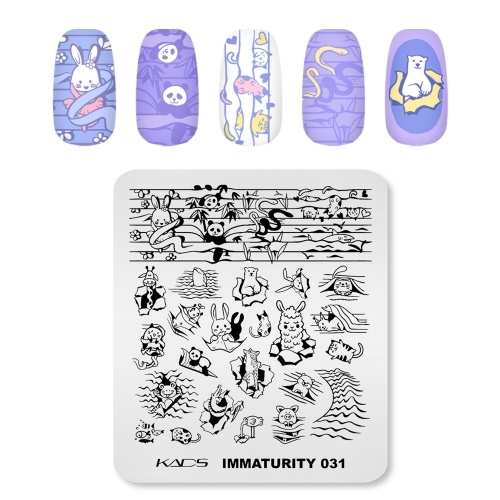 Immaturity 031 Nail Stamping Plate Ice & Animal & Wave & Rabbit