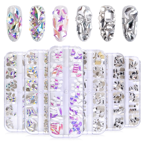 Flat Bottom Nail Rhinestone 12 Sizes 200159