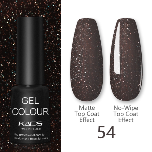 Gel Nail Polish Hickory Brown & Iridescent Glitters