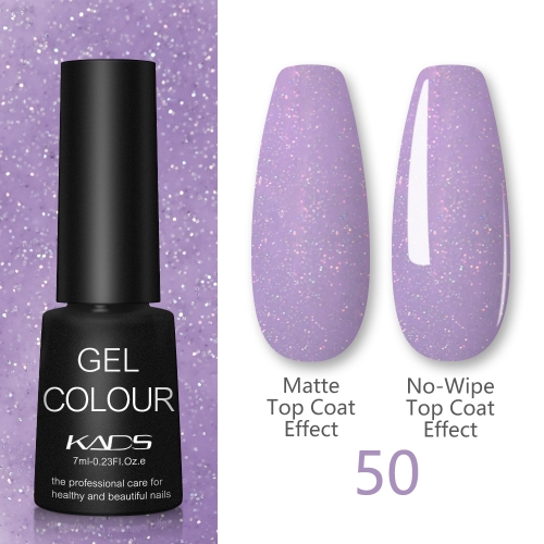 Gel Nail Polish Light Purple & Holographic Glitters