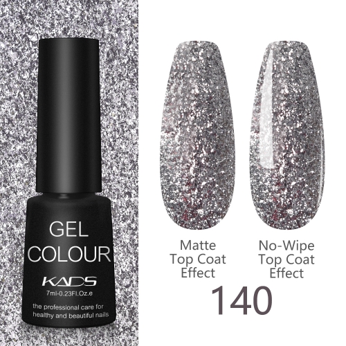 Platinum Glitter Gel Nail Polish Silver Foil