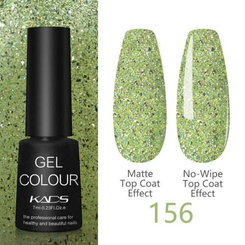 Neon UV Nail Gel Lime Green & Glitters