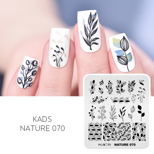 NATURE 070 Nail Stamping Plate Leaf Twigs