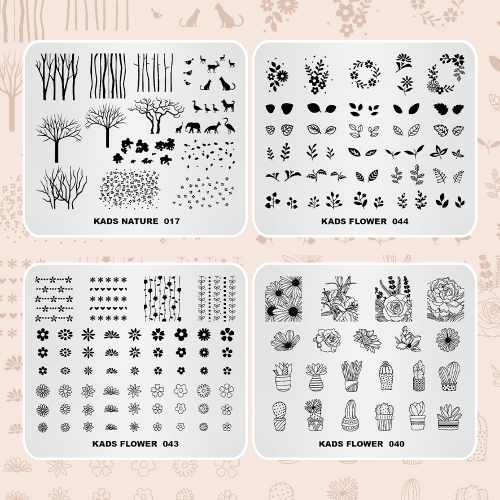 Flower & Leaf Stamp Plates Kit 20pcs