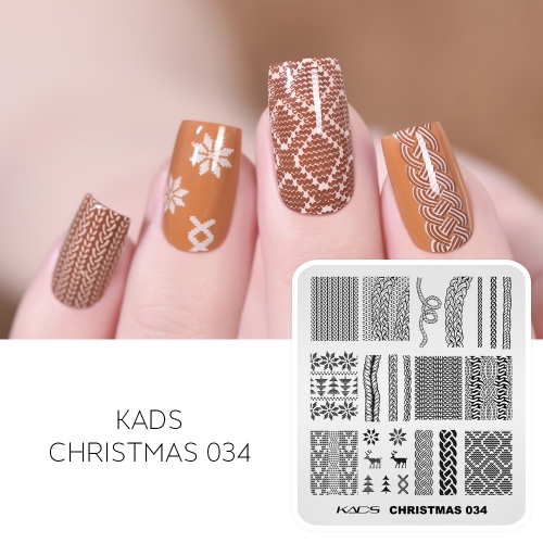 Christmas 034 Nail Stamping Plate Knitting Patterns for Scarf & Sweater