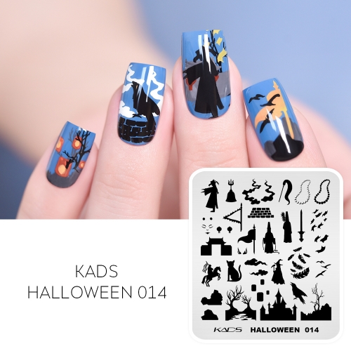 Halloween 014 ネイルスタンピングプレート 中国のアンダーワールド&死&ゾンビ&無人ロード