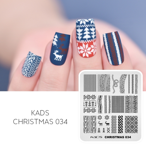 Christmas 034 Nail Stamping Plate Knitting Patterns for Scarf & Sweater