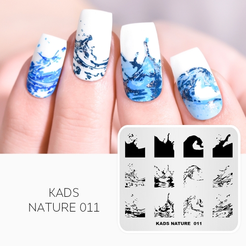 NATURE 011 Nail Stamping Plate Nature Wave & Water