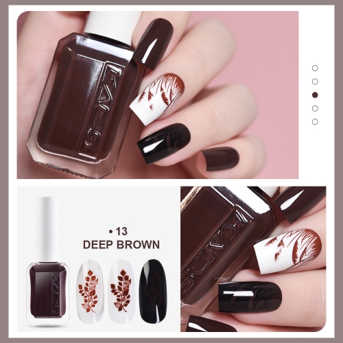 Nail Stamp Polish 13 Deep Brown 11ml New Bottle