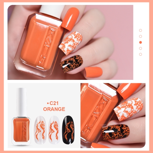 Nail Stamp Polish C21 Orange 11ml New Bottle