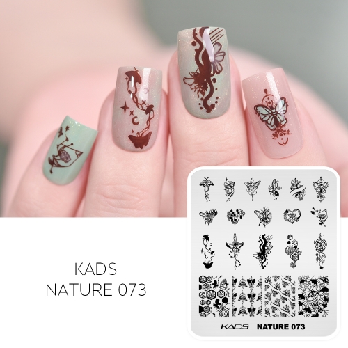 Nature 073 Nail Stamping Plate Artistic Images of Moth & Butterfly