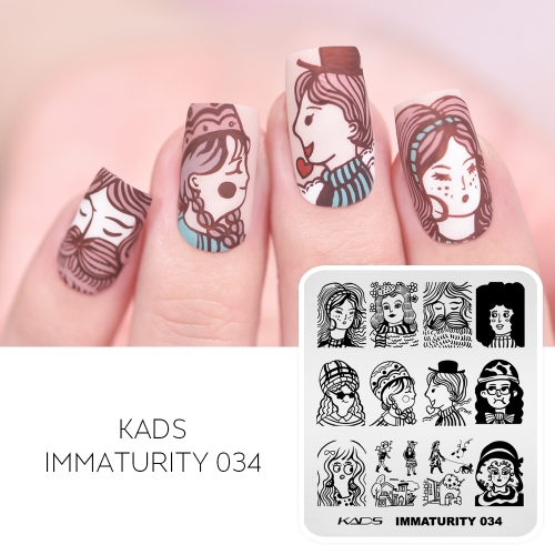 Immaturity 034 Nail Stamping Plate Cute Cartoon Figure