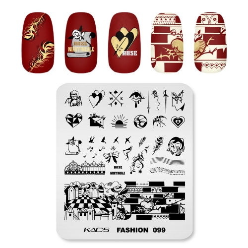 Fashion 099 Nail Stamping Plate Tale of The Nightingale and The Rose