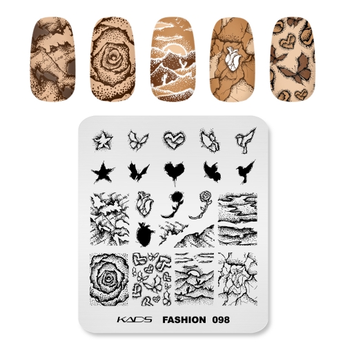 Fashion 098 Nail Stamping Plate Images of Sand Painting