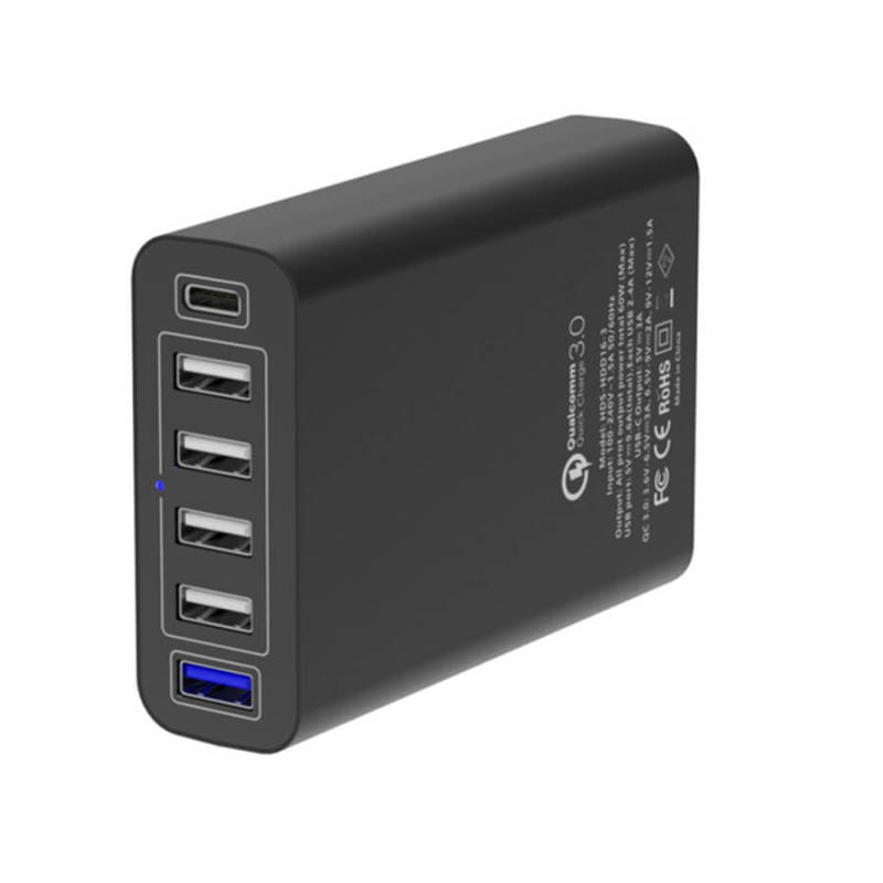 60W USB Multi Charger Station Type-A&amp;C  6 Ports