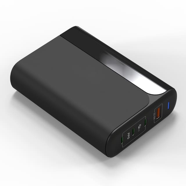 4 Port 150W Portable Fast Charger Station, 3 Type-C Ports and One Type-A Port | HUNDA
