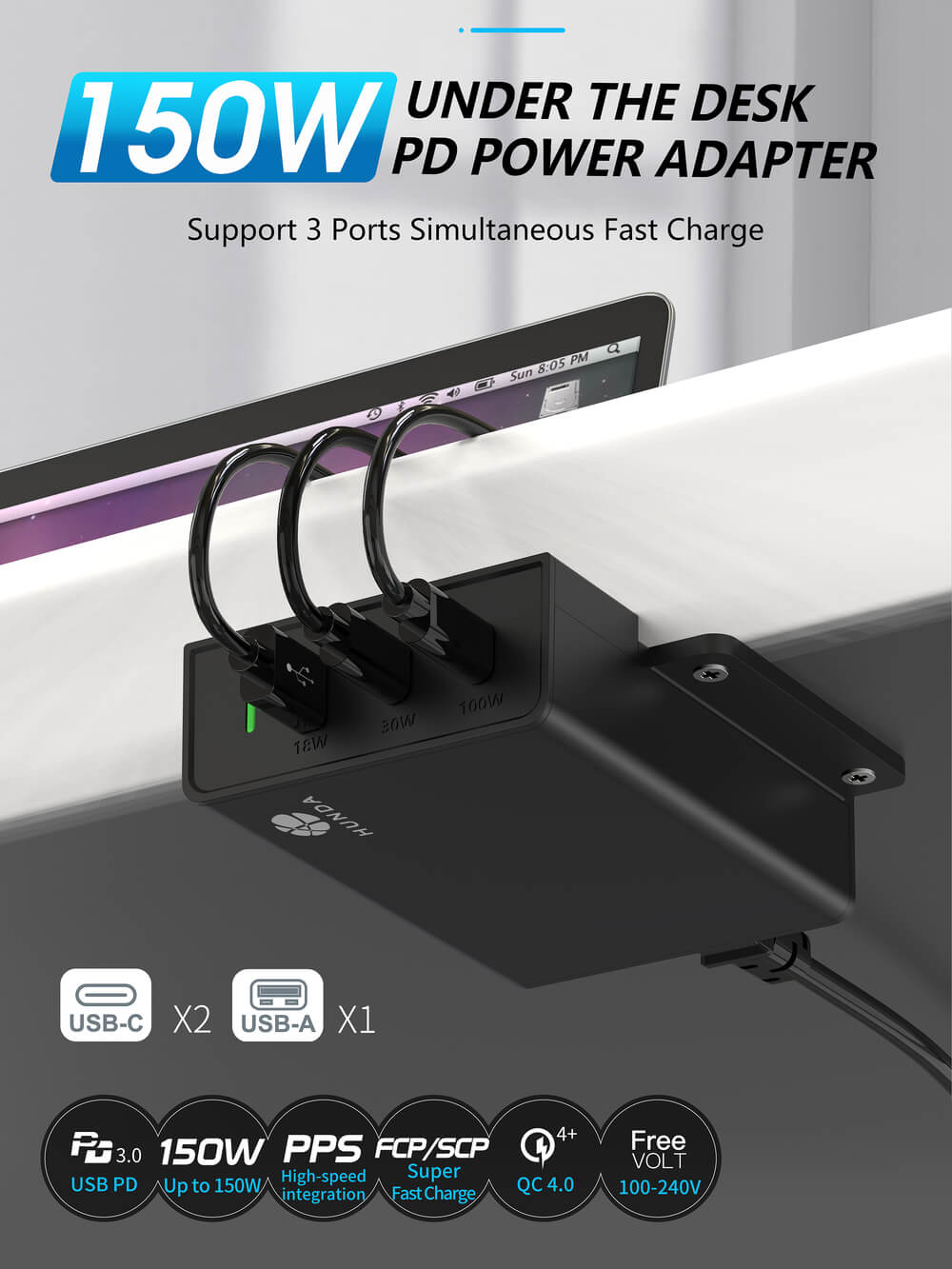 HUWDER A2109 150W PD3.0 PPS Charger