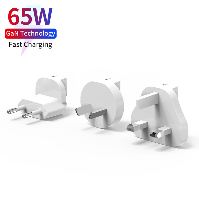 Wholesale 65 Watt USB C Charger GaN 2C1A Super Fast Wall Charger HUWDER