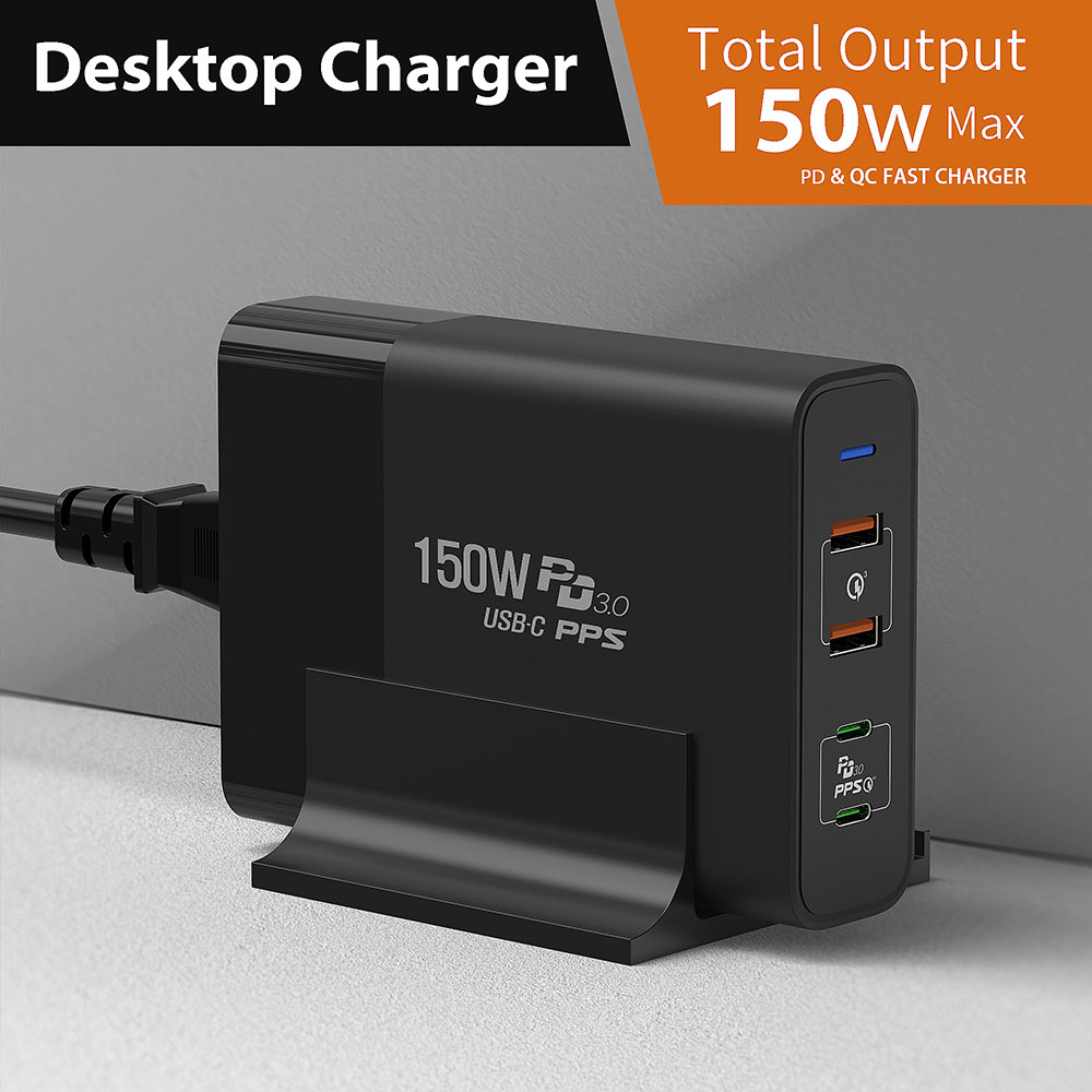 universal dual USB-C ports 150W desktop charger