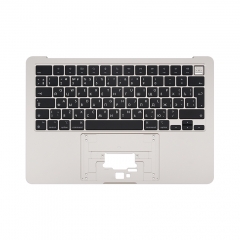 2022 Russian for Apple Macbook Air M2 13.6" Retina A2681 Chassis Palmrest Top Case with Keyboard and Backlit Grey Silver Starlight Midnight Color EMC4074 MLY33 MLY43