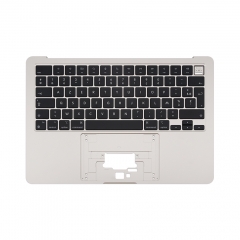 2022 French FR Azerty for Apple Macbook Air M2 13.6" Retina A2681 Chassis Palmrest Top Case with Keyboard and Backlit Grey Silver Starlight Midnight Color EMC4074 MLY33 MLY43