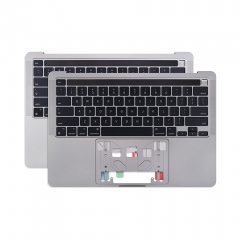 New Grey Silver for Apple Macbook Pro M1 Retina 13" A2338 US English Topcase with Keyboard and Touchbar Chassis Palmrest Top Case Cover Assembly EMC3578 MYDA2 Late 2020 Year