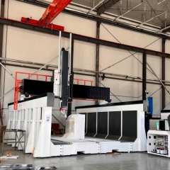 Large Gantry Moving ATC 3D 5 Axis CNC Milling Machine Robot CNC Router for Wood Stone Marble Foam Mold Statue Carving
