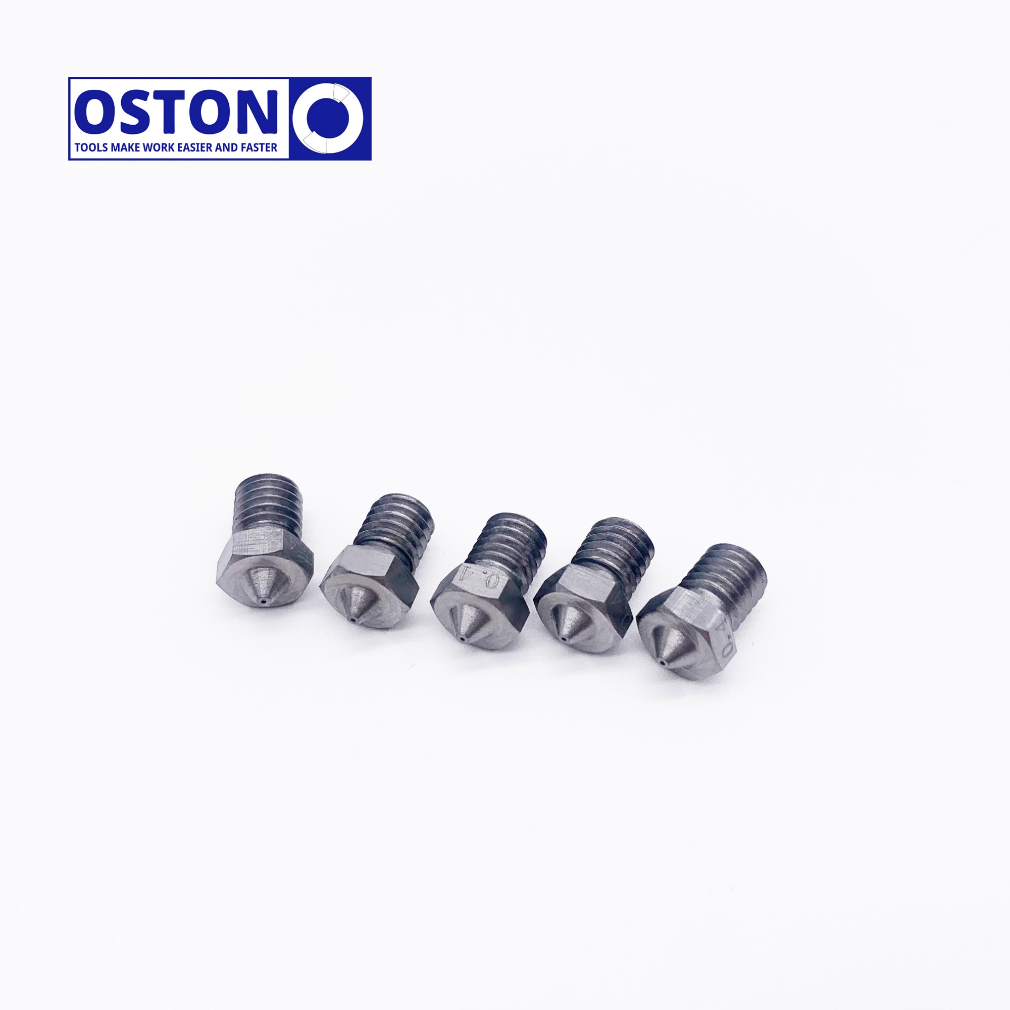 High Flow Unibody Tungsten Carbide Nozzle for 3D Printers in Thread size of M6 1.75mm
