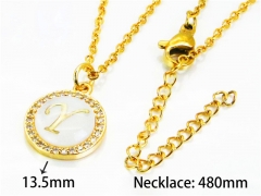 HY Stainless Steel 316L Necklaces (Letter Style)-HY54N0197MLD