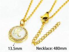 HY Stainless Steel 316L Necklaces (Letter Style)-HY54N0190MLR