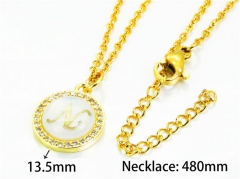 HY Stainless Steel 316L Necklaces (Letter Style)-HY54N0186MLE