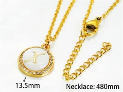 HY Stainless Steel 316L Necklaces (Letter Style)-HY54N0196MLX