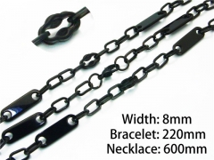 HY Wholesale Black Necklaces Bracelets Sets-HY55S0534IJA
