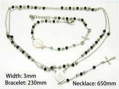 HY Wholesale Black Necklaces Bracelets Sets-HY40S0259HIL