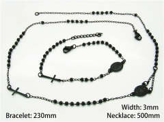 HY Wholesale Black Necklaces Bracelets Sets-HY40S0265HIL