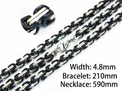 HY Wholesale Black Necklaces Bracelets Sets-HY54S0434IIB