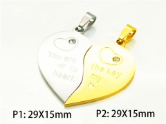 HY Wholesale Gold Color Pendants of Stainless Steel 316L-HY08P0247MS