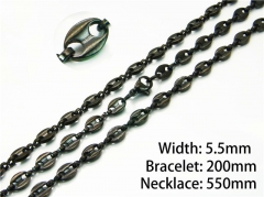 HY Wholesale Black Necklaces Bracelets Sets-HY40S0242HHL