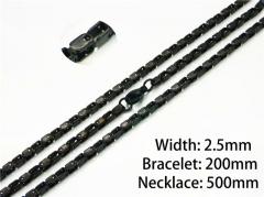HY Wholesale Black Necklaces Bracelets Sets-HY40S0246OL