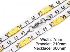 HY Stainless Steel 316L Necklaces Bracelets (Two Tone)- HY55S0171H80