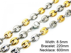 HY Stainless Steel 316L Necklaces Bracelets (Two Tone)- HY55S0255IHF