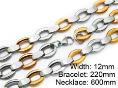 HY Stainless Steel 316L Necklaces Bracelets (Two Tone)- HY55S0156I30